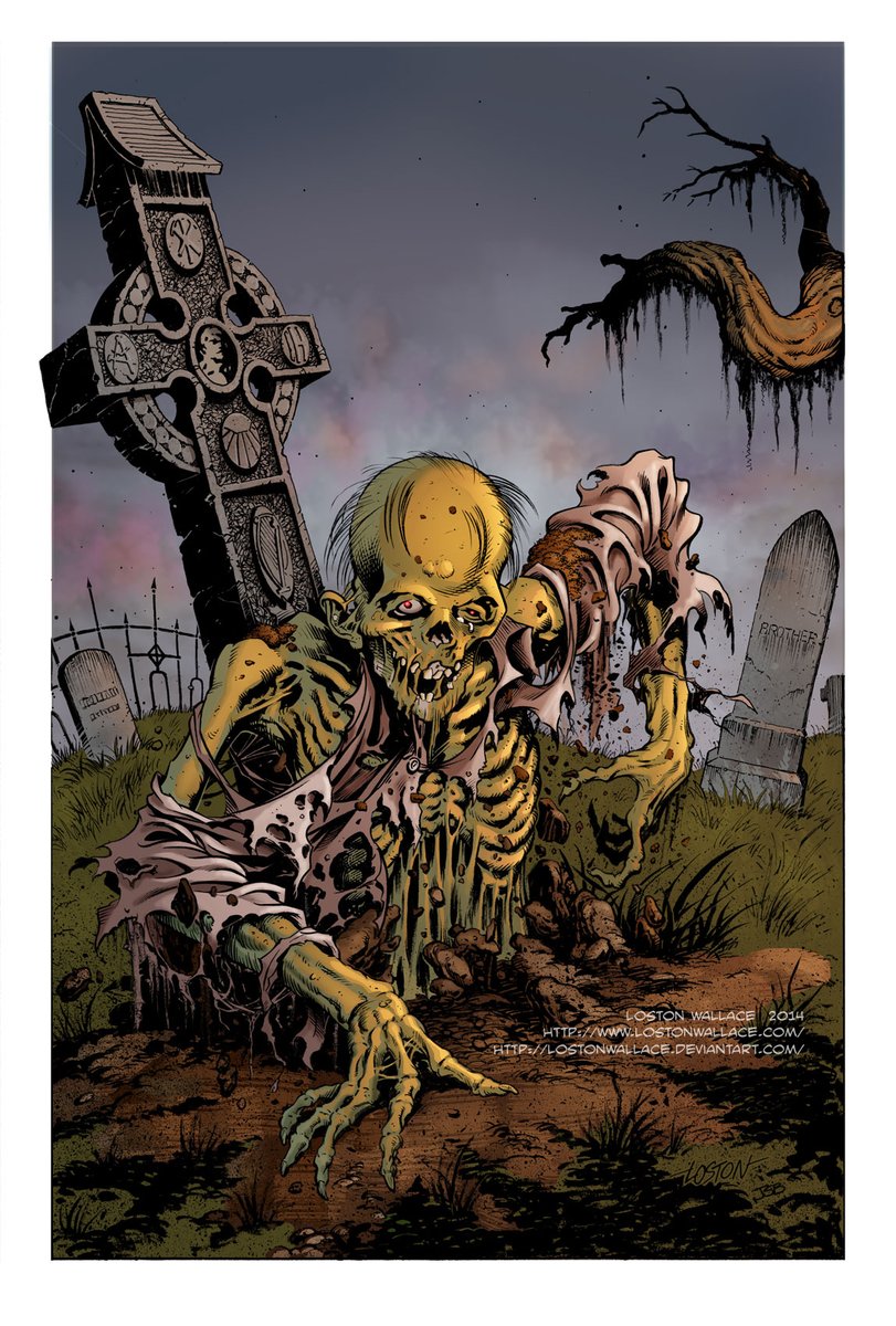 Loston_Wallace's tweet photo. #zombie #halloween #eccomics #Wrightson
My old zombie commission from 2002. Betcha can tell that I am a fan of "Ghastly" Ingles and Bernie Wrightson, eh? :) @YoDanno @DaddyRolleda1 @NLogan77 https://t.co/UAYBNXywli