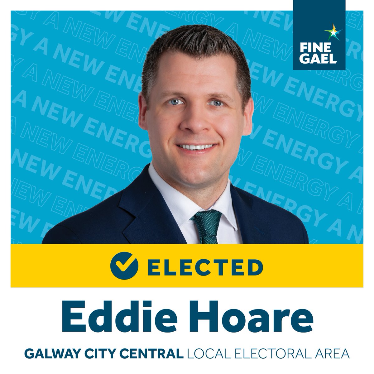 FineGael's tweet photo. 🗳️ELECTED: Congratulations to @EddieHoareFG  on being elected to Galway City Council. #LE24 https://t.co/d7shKZ1uMB