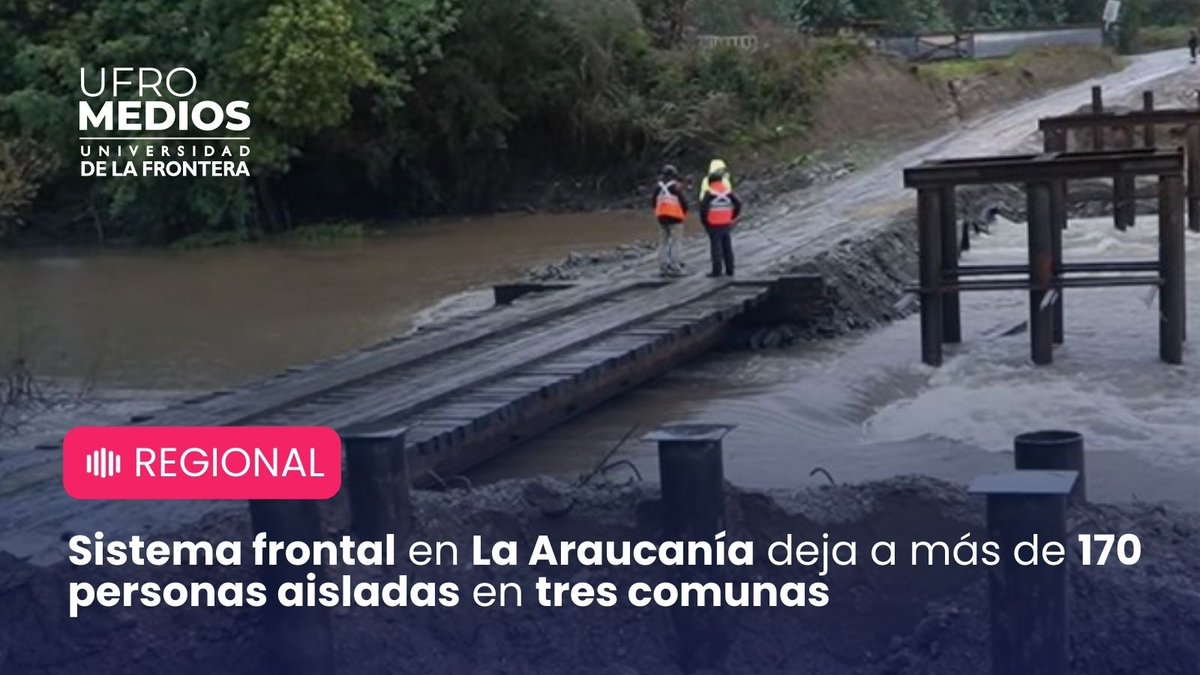 📢El delegado presidencial, José Montalva, detalló que 4 personas están aisladas en Renaico, 48 en Lumaco, y cerca de 120 en el sector Malalche de Chol-Chol.

Se utiliza maquinaria vial para trabajar en las situaciones causadas por la crecida de cauces de agua.
#SistemaFrontal