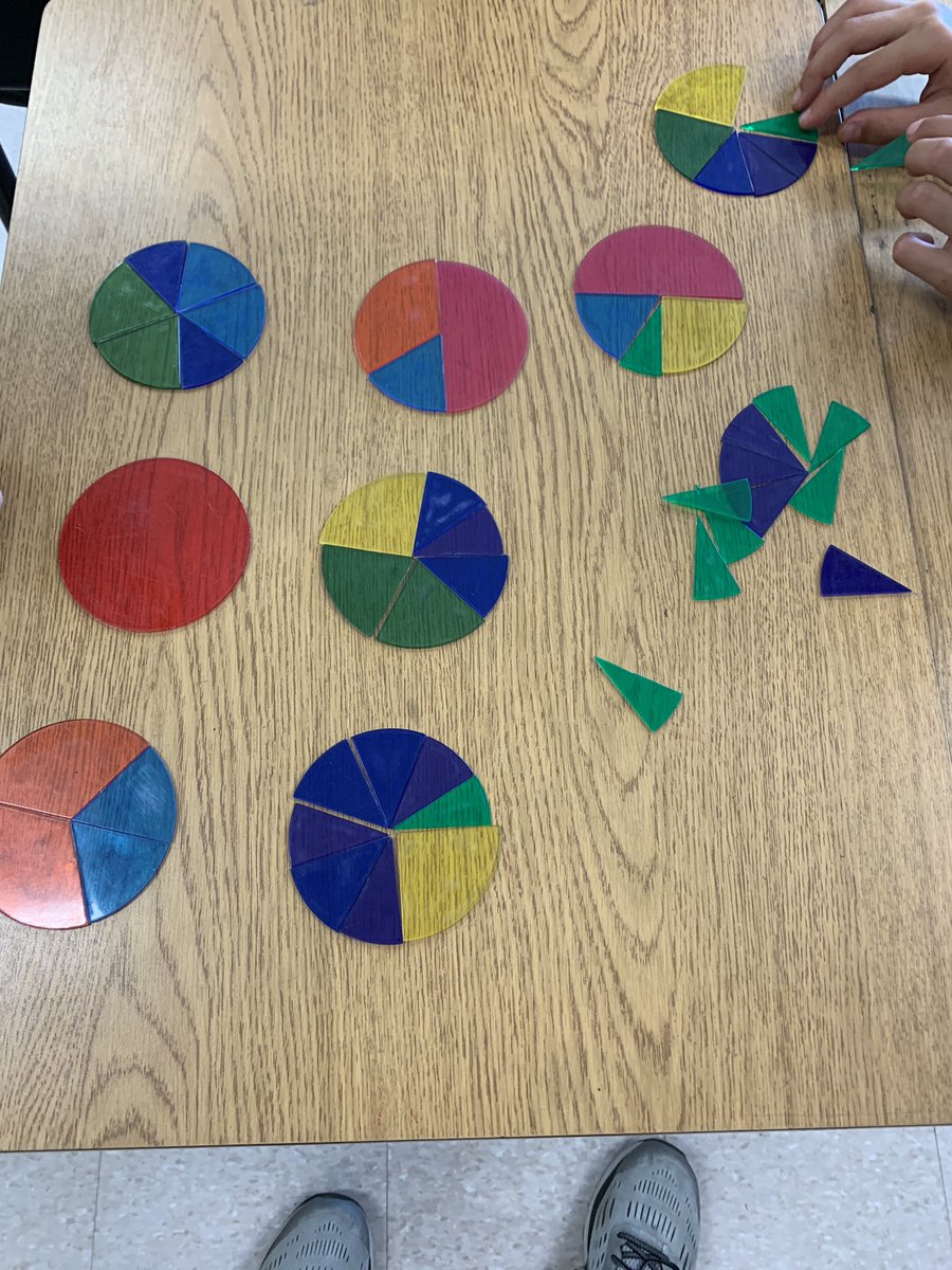 During #math today,
We worked with # fraction pieces to help recognize related fractions.