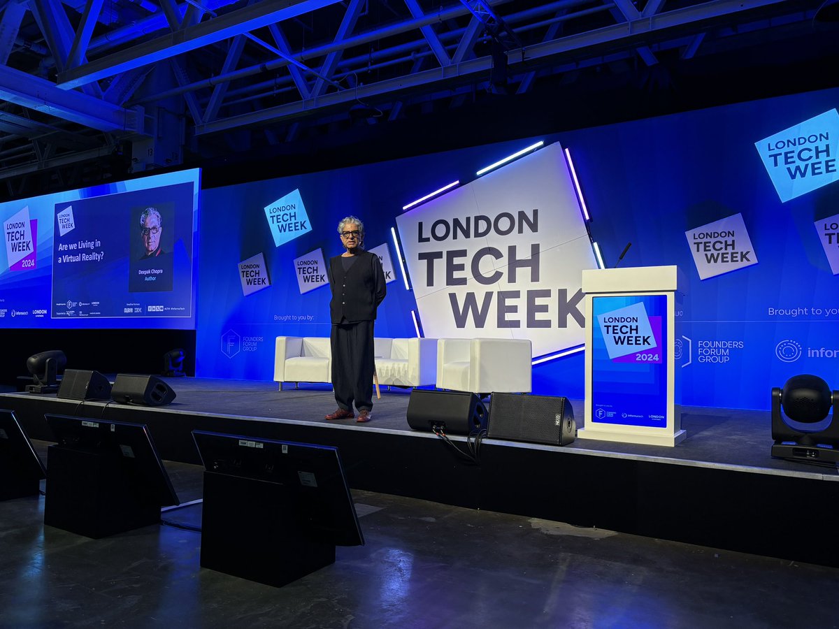 Mind blowing keynote with <a href="/DeepakChopra/">Deepak Chopra</a> to end Day 3 of <a href="/LDNTechWeek/">London Tech Week</a> #LTW