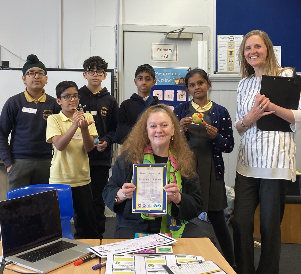 Lovely afternoon with the pupils from Garnetbank Primary at their world of work event. Some great chat around creativity, planning and technology. I even got a headteacher’s award ( never had one of those before). <a href="/GarnetbankPC/">Garnetbank PC</a>