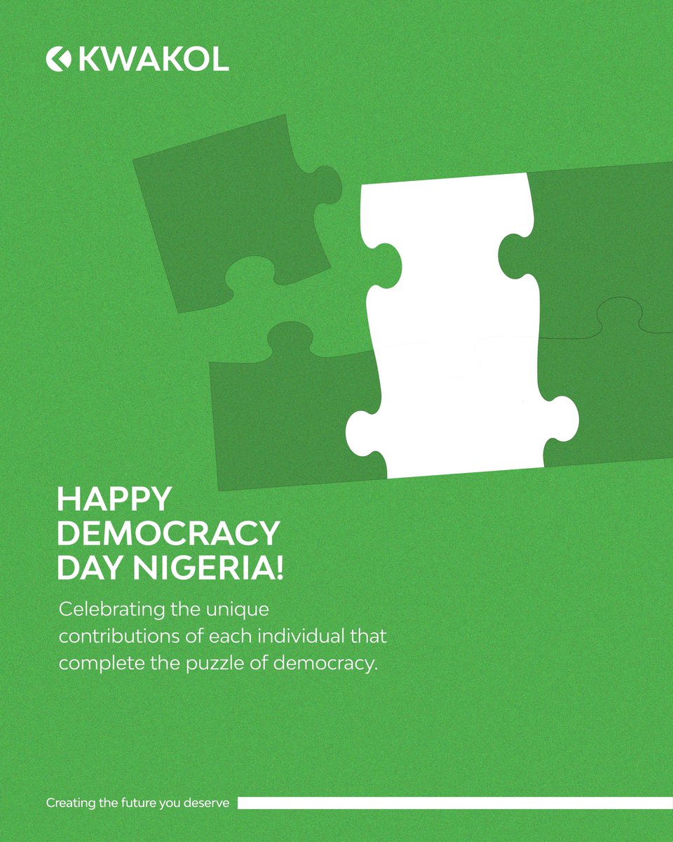 Happy Democracy Day Nigeria! Together, our voices complete the puzzle of a thriving democracy.