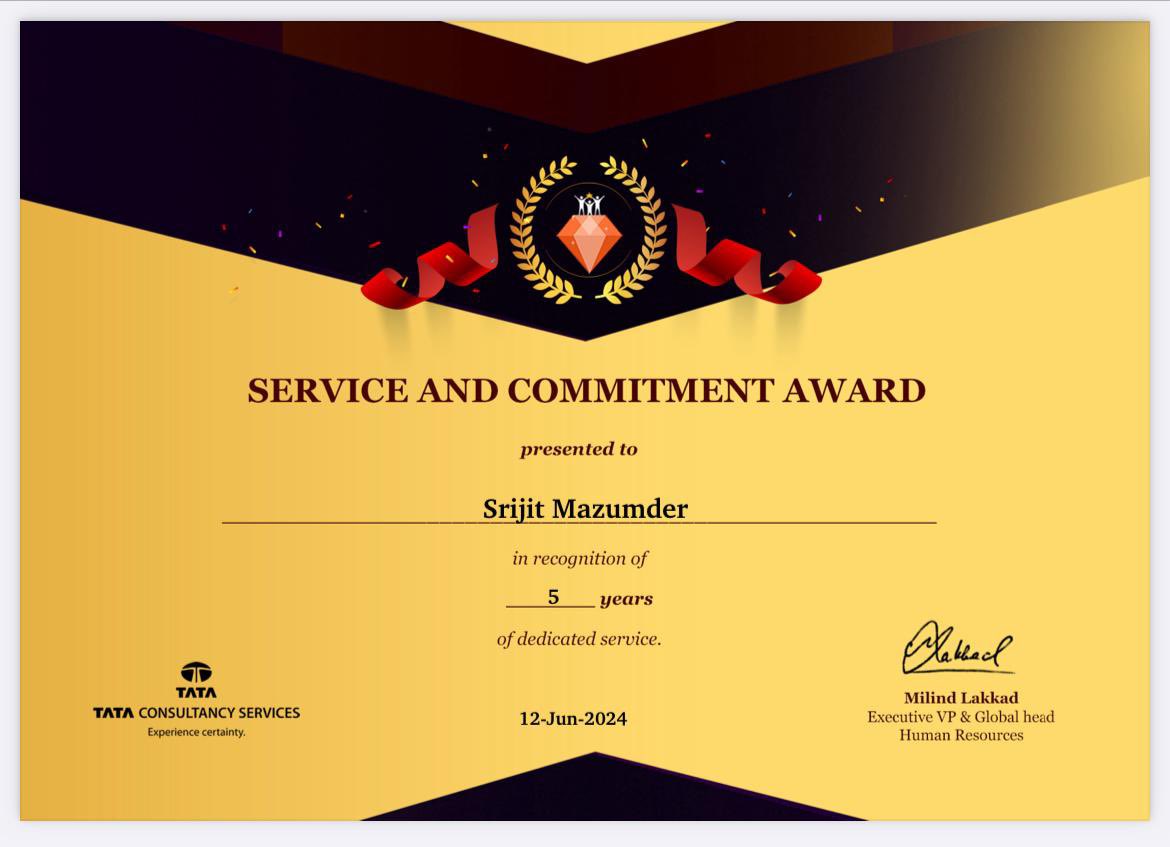 srijitok's tweet photo. 5th work anniversary!! Thank you for @TCS #TCS https://t.co/SfM7wXJSRZ