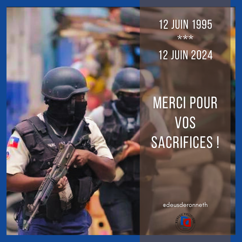 Bpdeusderonneth's tweet photo. 🎉 Joyeux 29e anniversaire à la Police Nationale d'Haïti ! 🎉 
Merci pour votre dévouement et votre service continu pour assurer la sécurité et la paix de notre nation. 

#PNH29Ans #ProtegerEtServir #BPDD #deusderonneth #biwopolitkdeusderonneth #bureaupolitiquedeusderonneth https://t.co/gXJhwaGFxH