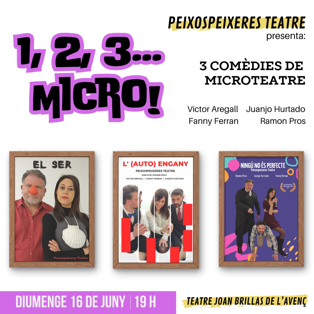 Aquest diumenge l'agafarem amb ganes de riure! Peixospeixeres ens representaran 3 peces còmiques per passar una bona estona. Pots comprar les entrades a la nostra pàgina web avencesplugues.cat 

#espluguesdellobregat #teatre #espluguesteatre #comedia #humor #microteatre
