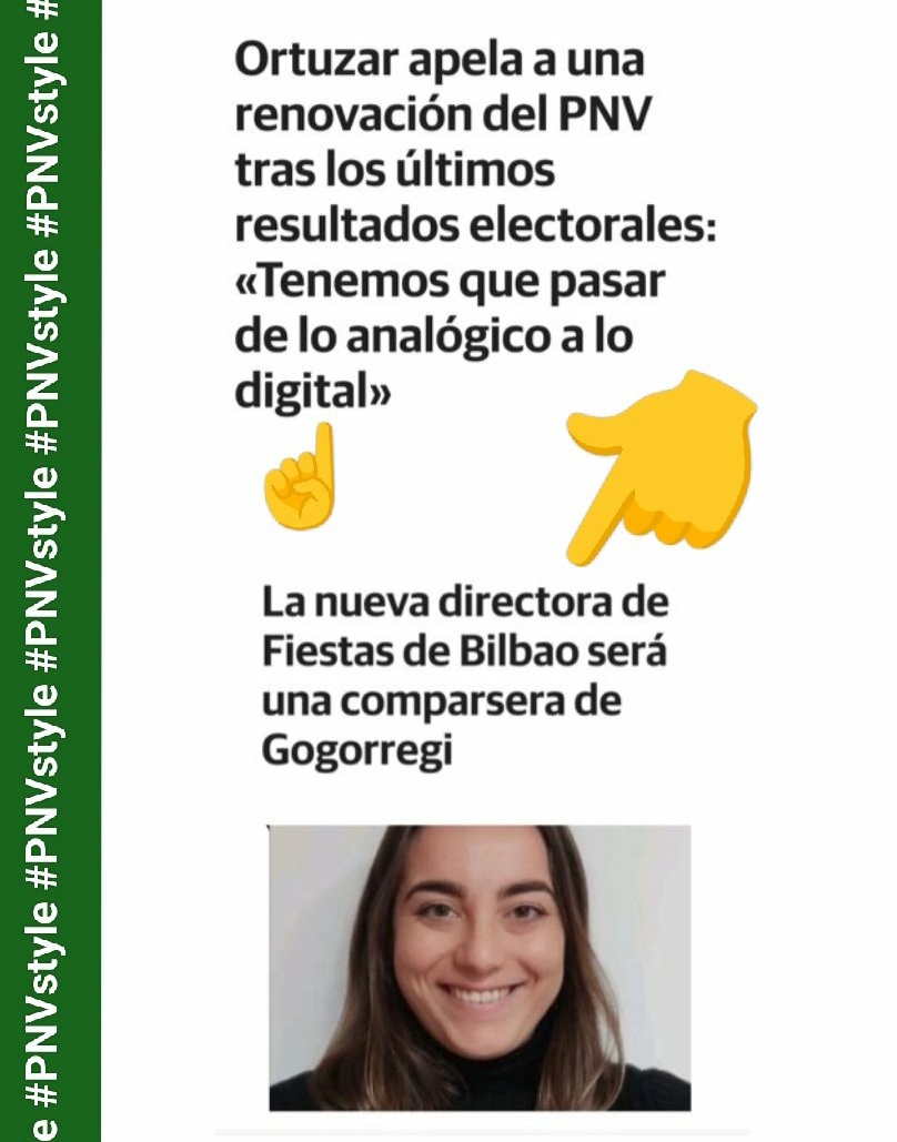 ideiazabaldub's tweet photo. Orain ulertu dut zer esan nahi zuen atzo Andoni Ortuzarrek «tenemos que pasar de lo analógico a lo digital» esaldiarekin. 

Aurpegira barre egiten digute...

#PNVStyle https://t.co/TIlgqPs50a