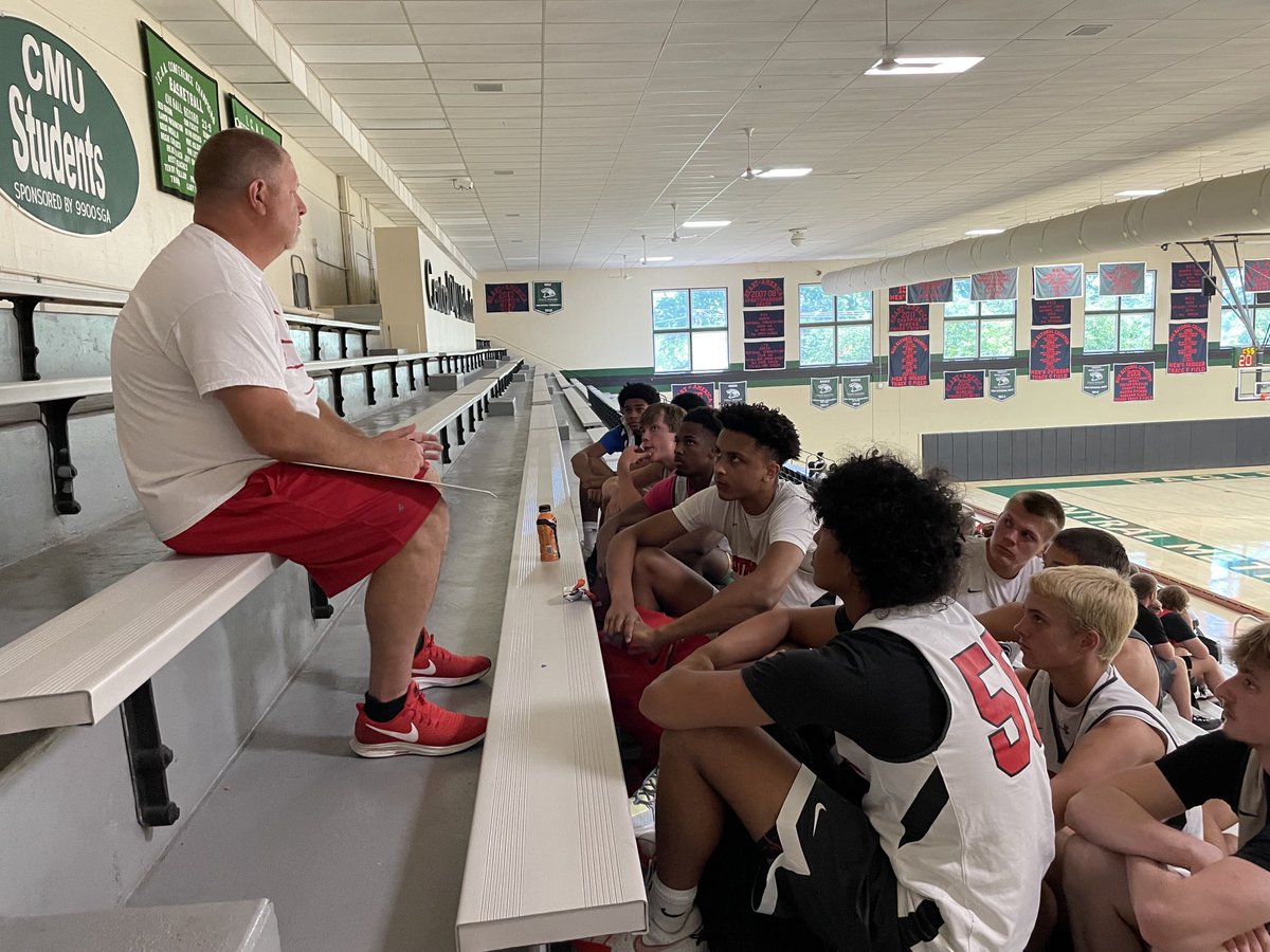 ⁦First games of the summer about to start ⁦<a href="/cmueaglesMBB/">Central Methodist Men's Basketball</a>⁩ team camp