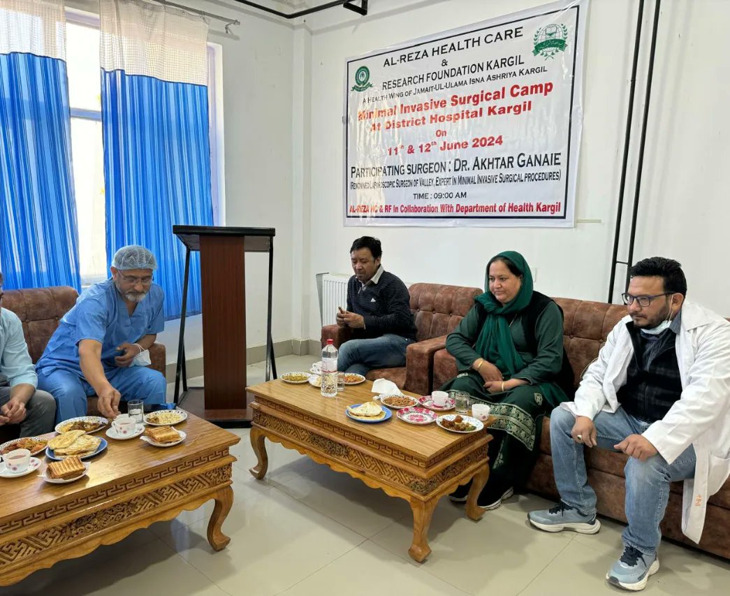 AL-REZA HEALTH CARE & RESEARCH FOUNDATION KARGIL (@alrezahcrf) on Twitter photo *AL-REZA HEALTH CARE & RESEARCH FOUNDATION CONDUCTS TWO DAYS MINIMALLY INVASIVE SURGERY CAMP AT DISTRICT HOSPITAL KARGIL. On 11th and 12th June 2024.
<a href="/airnewskargil/">Radio News Kargil</a>
<a href="/DIPR_Kargil/">DIPR Kargil</a>
<a href="/lg_ladakh/">Office of the Lt. Governor, Ladakh</a>
<a href="/NazirMehdi_/">S.Nazir Mehdi Mohammadi</a> *AL-REZA HEALTH CARE & RESEARCH FOUNDATION CONDUCTS TWO DAYS MINIMALLY INVASIVE SURGERY CAMP AT DISTRICT HOSPITAL KARGIL. On 11th and 12th June 2024.
<a href="/airnewskargil/">Radio News Kargil</a>
<a href="/DIPR_Kargil/">DIPR Kargil</a>
<a href="/lg_ladakh/">Office of the Lt. Governor, Ladakh</a>
<a href="/NazirMehdi_/">S.Nazir Mehdi Mohammadi</a>