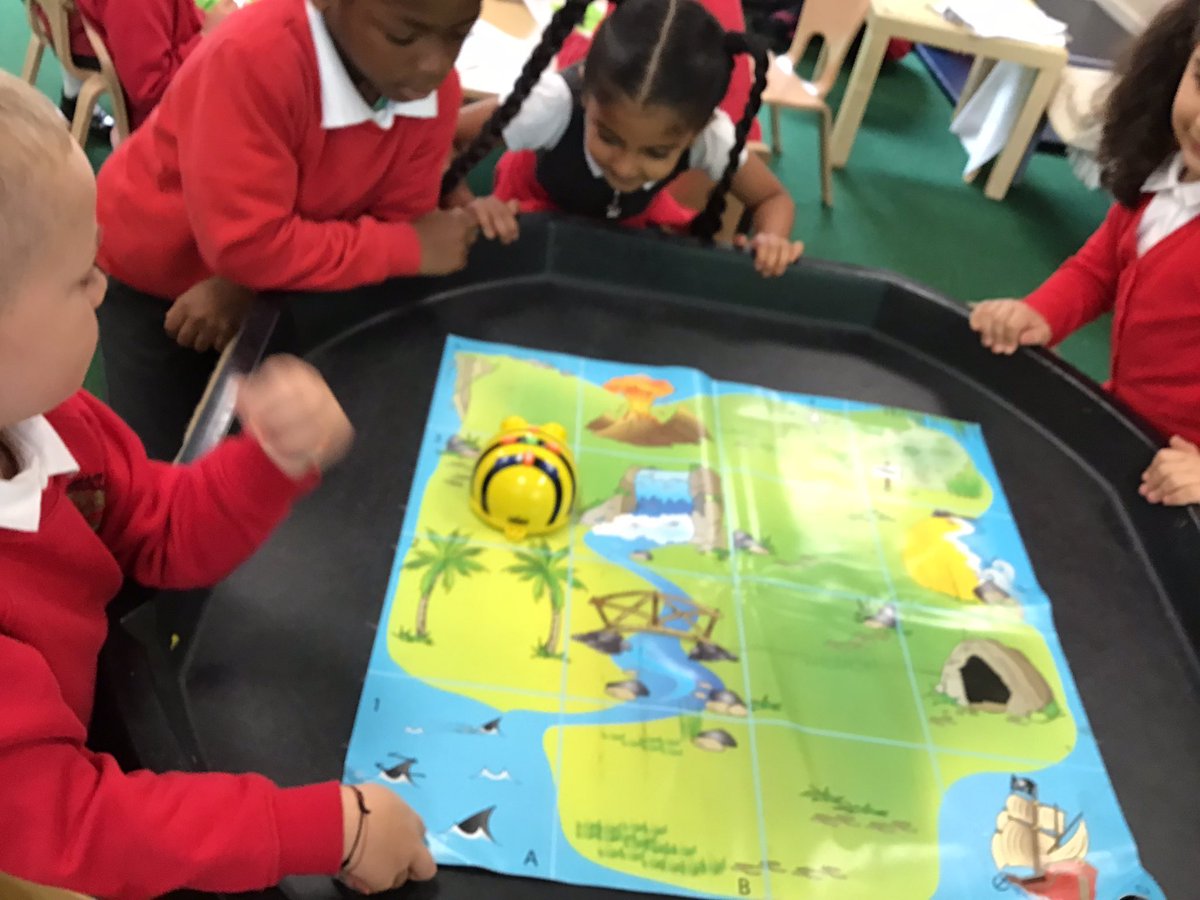 HollyfastSchool's tweet image. The ‘Beebots’ have brought much excitement to RA this week! We have been getting to grips with programming them and using mats to plan where we would like our ‘Beebots’ to go. We have also learnt how to debug them 🐝❌ #collaboration #computingfun #beebot