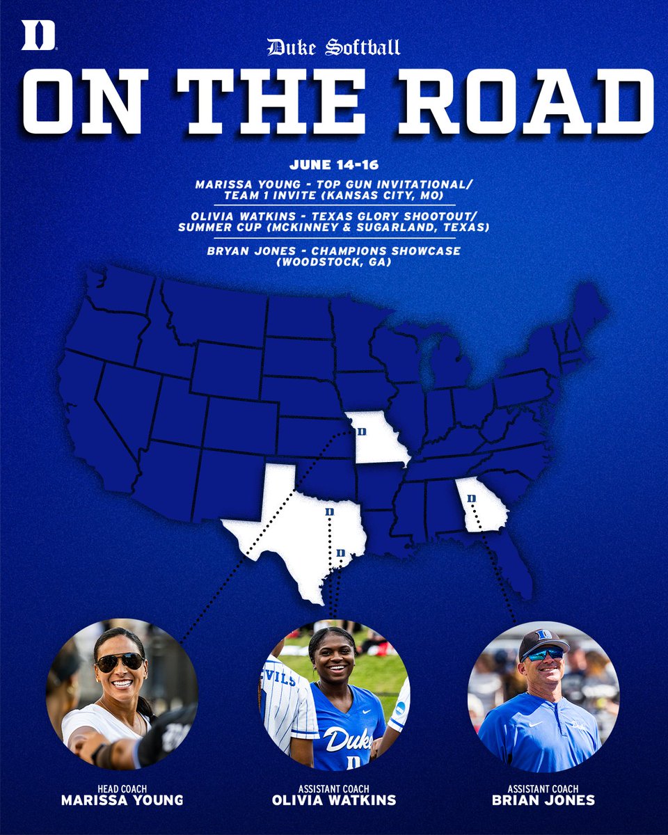 Duke Softball (@dukesoftball) on Twitter photo Looking for future Blue Devils ๐
๐ <a href="/DukeCoachYoung/">Marissa Young</a>
๐ <a href="/oliviaadyan/">โCoach Livโ Olivia Watkins</a>
๐ <a href="/BJonesDukeSB/">Bryan Jones</a> Looking for future Blue Devils ๐
๐ <a href="/DukeCoachYoung/">Marissa Young</a>
๐ <a href="/oliviaadyan/">โCoach Livโ Olivia Watkins</a>
๐ <a href="/BJonesDukeSB/">Bryan Jones</a>