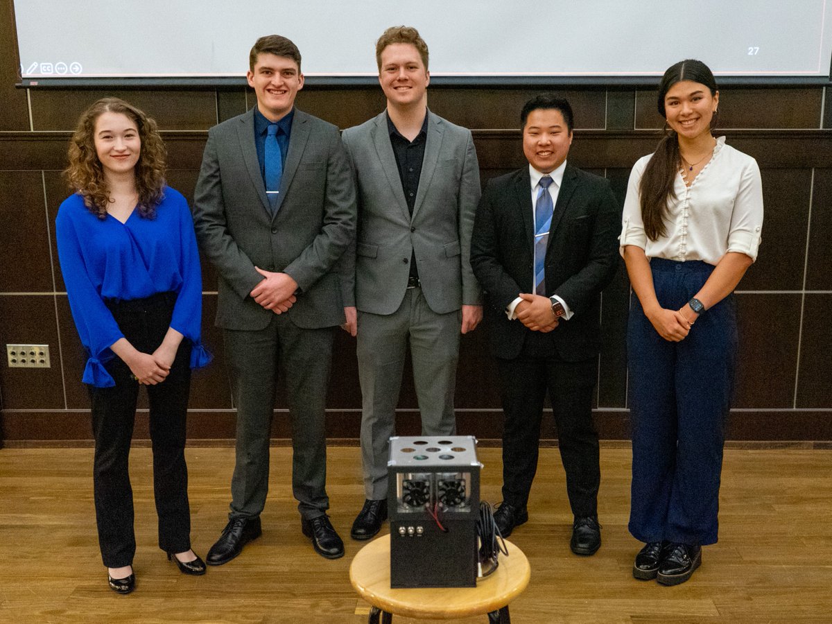 utulsa's tweet photo. Another #UTusla victory! 👑🌀
A team of five mechanical engineering students won the prestigious Consortium for the Advancement of Shape Memory Alloy Research and Technology student design competition in Portugal.
Read about their safety device: https://t.co/HDMdEk7Qf2 https://t.co/upYiNsvglt