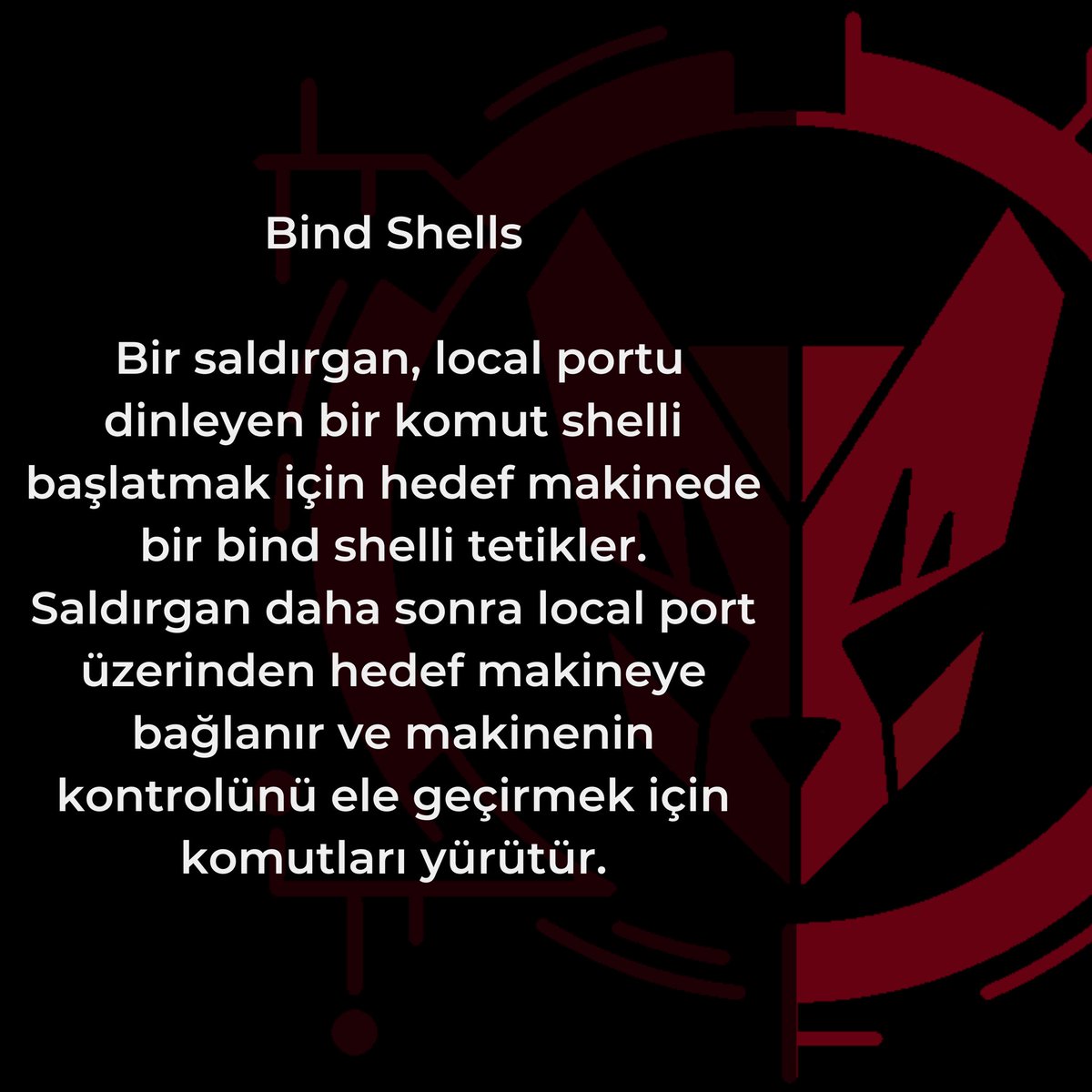 DPUS3C's tweet image. Bir remote saldırı senaryosunda, saldırgan reverse veya bind shell tekniğini kullanarak kurbanın makinesinin kontrolünü ele geçirir.
Bu bilgi postumuzda bir reverse ve bind shelli neyin oluşturduğunu açıklayacağız ve farklılıklarını vurgulayacağız.
#bindshell #reverseshell