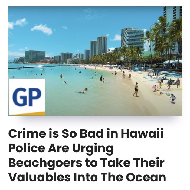 It’s not just Hawaii people!!!
It’s anywhere you go in the world…. 
Ask the criminals and they’ll tell you that #CrimePays