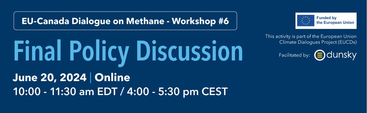 Energy4Europe's tweet photo. The #EUClimateDialogues project EU-Canada 🇪🇺 🇨🇦 organises a concluding #Methane policy discussion on 20/6.

It will feature a panel of experts discussing EU-led initiatives for a global supply of low methane-emitting fossil fuels.

🔗  https://t.co/ALpukIF3Be

#ReduceMethane https://t.co/pzCnVkHRjn