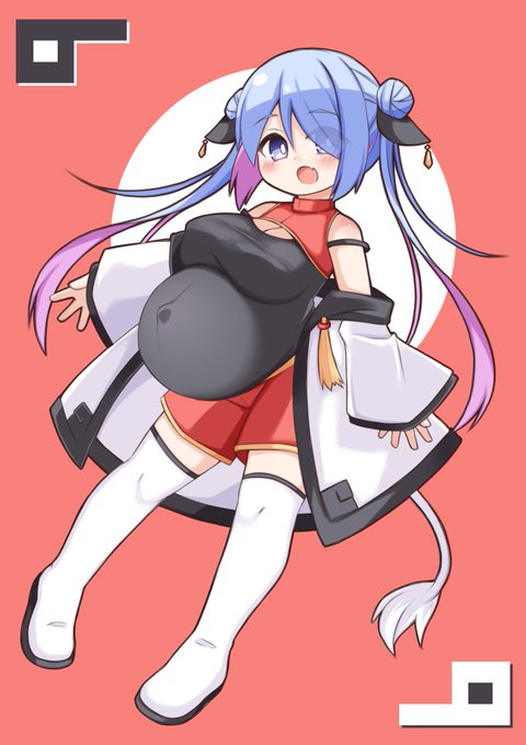 ボテ腹牛チャイナパーカー 