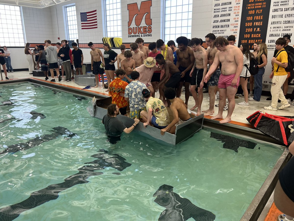 MHSEngineering1's tweet photo. A huge thank you to all companies who helped make our corrugated boat competition between our school and Valley Central High School! Both sets of engineering classes truly learned the design and implementation process in addition to fluid dynamics! @marlborosd @HVmanufacturing https://t.co/uMmC8kwBZn