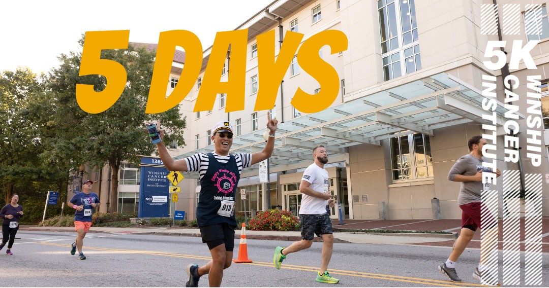 5️⃣DAYS until registration opens on June 17 for this year's Winship 5K! 🏃‍♀️🏃‍♂️➡️Learn more about the Winship 5K on 🔗in bio. 🏅