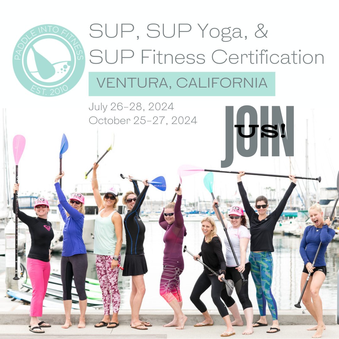 paddlefitness's tweet image. Join us in person in Ventura this summer July 26-28 or in the fall October 25-27th for a SUP, SUP Yoga, or SUP Fitness Certification!
⁠
#paddleboard #supcertification #fitnesstrainer #yogateacher