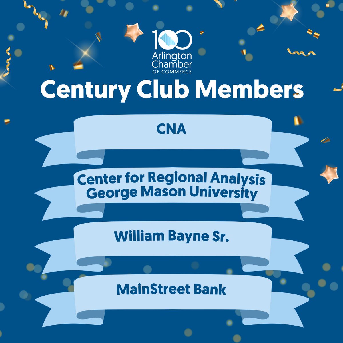 Arlington Chamber VA (@arlvachamber) on Twitter photo Thank you to <a href="/CNA_Insurance/">CNA Insurance</a>, <a href="/GMU_CRA/">Center for Regional Analysis (George Mason U.)</a>, William Bayne Sr., and <a href="/mstreetbank/">MainStreet Bank</a> for being part of the Chamberās Century Club. Your commitment to making a profound impact on our community in celebration of the Chamber's 100th Anniversary in 2024 is truly appreciated. Thank you to <a href="/CNA_Insurance/">CNA Insurance</a>, <a href="/GMU_CRA/">Center for Regional Analysis (George Mason U.)</a>, William Bayne Sr., and <a href="/mstreetbank/">MainStreet Bank</a> for being part of the Chamberās Century Club. Your commitment to making a profound impact on our community in celebration of the Chamber's 100th Anniversary in 2024 is truly appreciated.