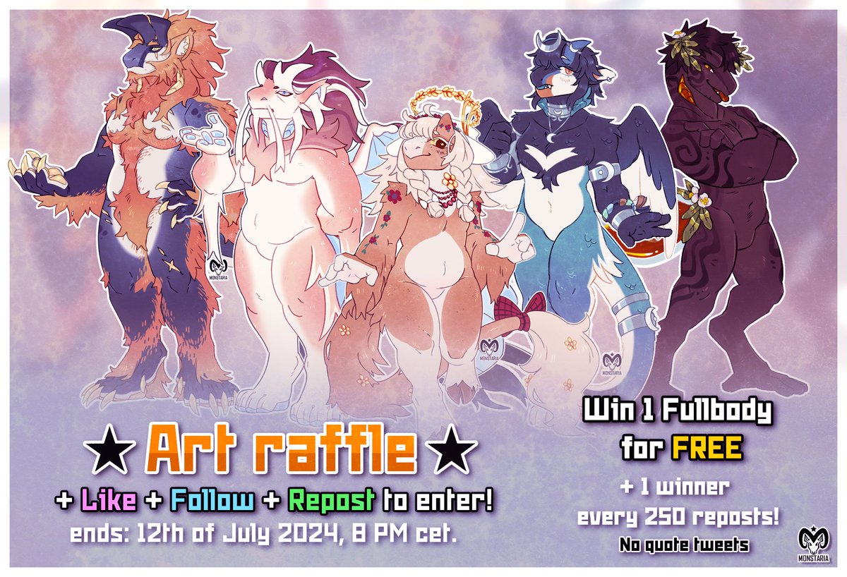 We dropped a little raffle you can join! 🩷💙💚
Reward: 1 Fullbody
Every 250 RT + 1 winner!

+ Like this raffle 🩷
+ Follow me 💙
+ Repost this raffle 💚
Ends: 12th of July 2024, 8PM cet.

#raffle #giveaway