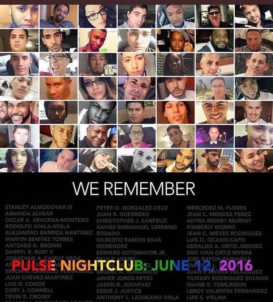EqualGroundFL's tweet photo. We will never forget…Today we remember the 49 Angels, honor the survivors and the brave first responders and trauma teams who sacrificed so much to save so many.
#pulse #pulsenightclub #weremember #florida #orlando #onepulse #onepulsefoundation https://t.co/L8T4HKiK7i