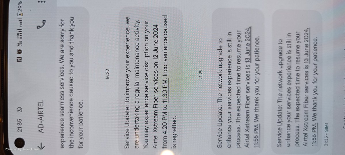 Sandyksharma's tweet photo. @airtelindia @Airtel_Presence are you guys really serious that upgrade is happening for so many hours. This happened 2nd time in last 30-45 days. Working in hybrid with airtel network is such a pain. How are you making our experience better when outage is for so many hours. https://t.co/zPm3yaadLk
