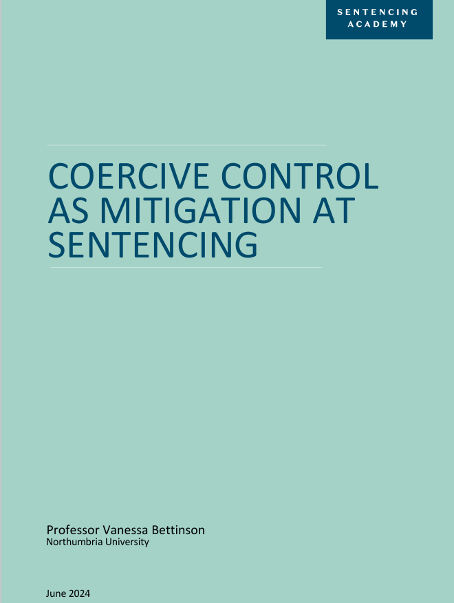 SentencingAcad's tweet photo. Research has found that 57% of women in prison in England and Wales have been victims of domestic abuse.

Our new paper by @bettinson_v of @NorthumbriaLaw examines the role of experience of coercive control as mitigation at sentencing.

Read the report: https://t.co/1MTdMp5hqN https://t.co/dryhvj2f18