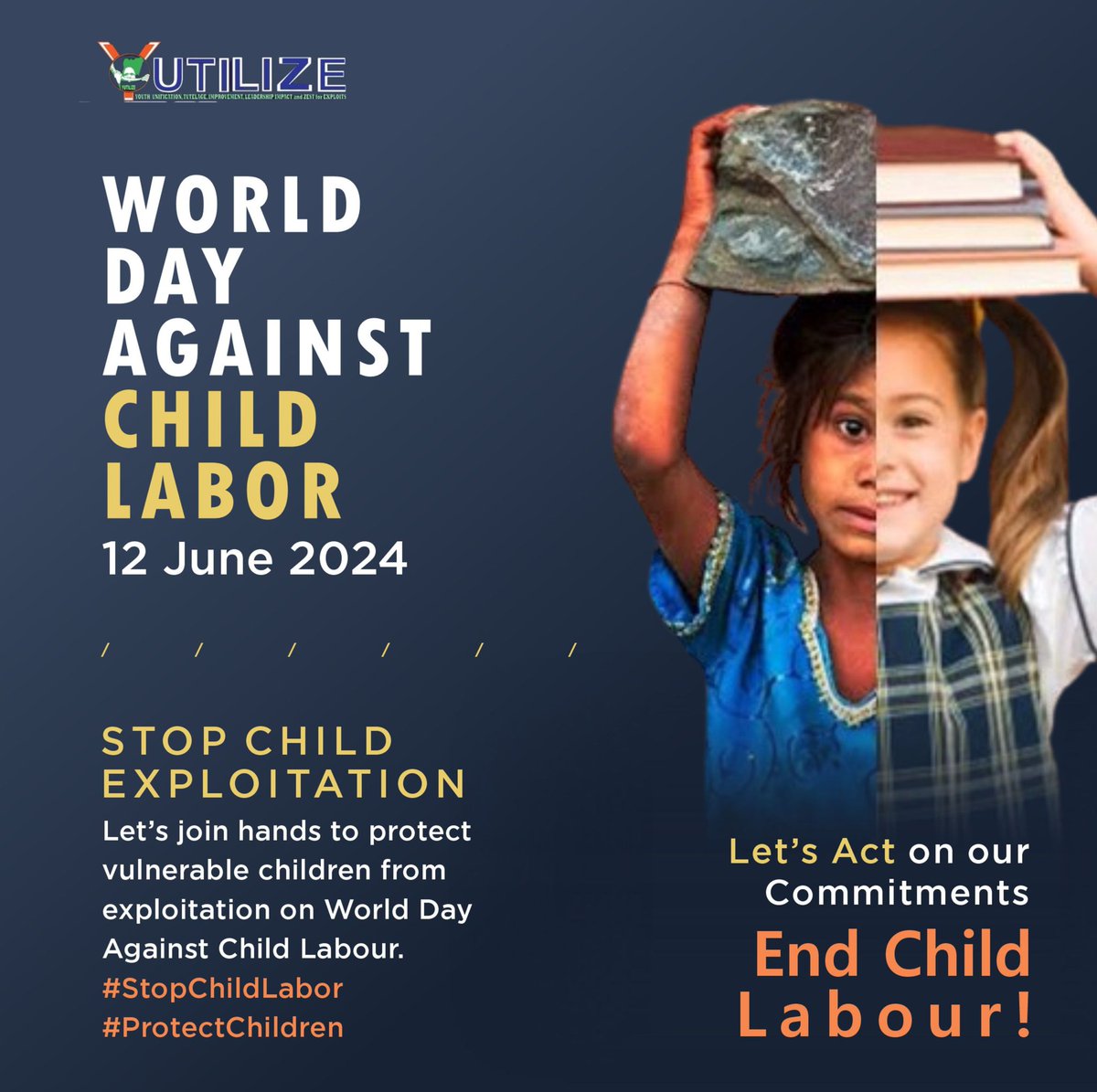 yutilize's tweet photo. Let's join hands to protect vulnerable children from exploitation on World Day Against Child Labor!

#StopChildLabor #ProtectChildren #yutilize https://t.co/v7x4lUoEkp