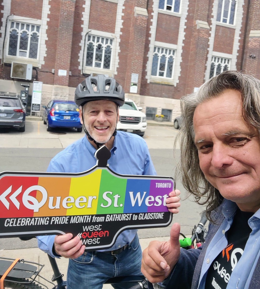 Great to meet Chris Glover, our WQW MPP.Chris has been a great supporter of WQW and our Queer Street West celebrations.Thank you to Chris and his team for all the support and assistance  given to our WQW members. 
@west_queen_west @chrisglovermpp  #Bia #Queerstreetwest #pride