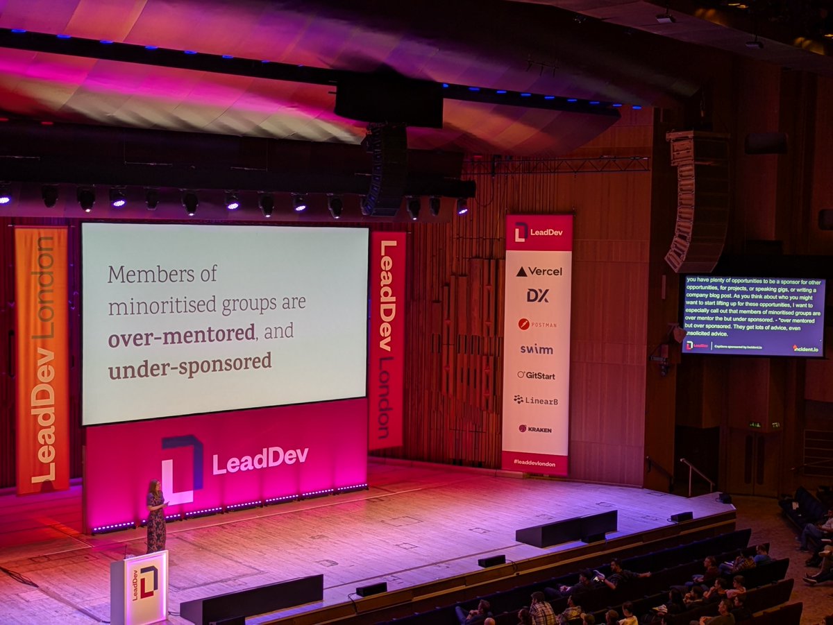 YanqingCheng's tweet photo. Lara Hogan: members of minoritised groups are over-mentored, and under-sponsored: getting plenty of advice but fewer opportunities
#LeadDevLondon https://t.co/lKptlJKgSu