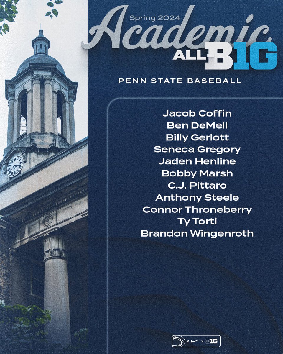 PennStateBASE's tweet photo. Congrats to our 1️⃣1️⃣ Academic All-Big Ten selections!

#WeAre https://t.co/6V1WqDscDk