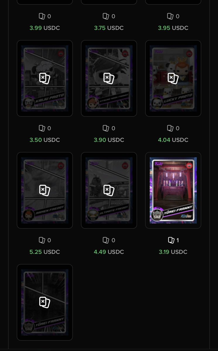 Anyone have any of these cards? I’m just missing those 3 rares, epic pretty much everything I only have one 😭 so will probably have to buy, don’t have much to trade, big thanks to @ferniefunko and @TheFunkoBros for helping me with all the other cards 😮‍💨🙏🏼

#FunkoPOPVinyl #nft