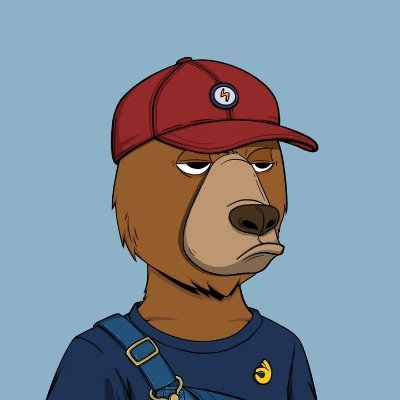 Jace_btc's tweet photo. Check out this serious bear in a red cap and blue sweater! 🐻🧢🧥 Such a focused and stylish look! 😊✨ https://t.co/ySZdr1eTsN