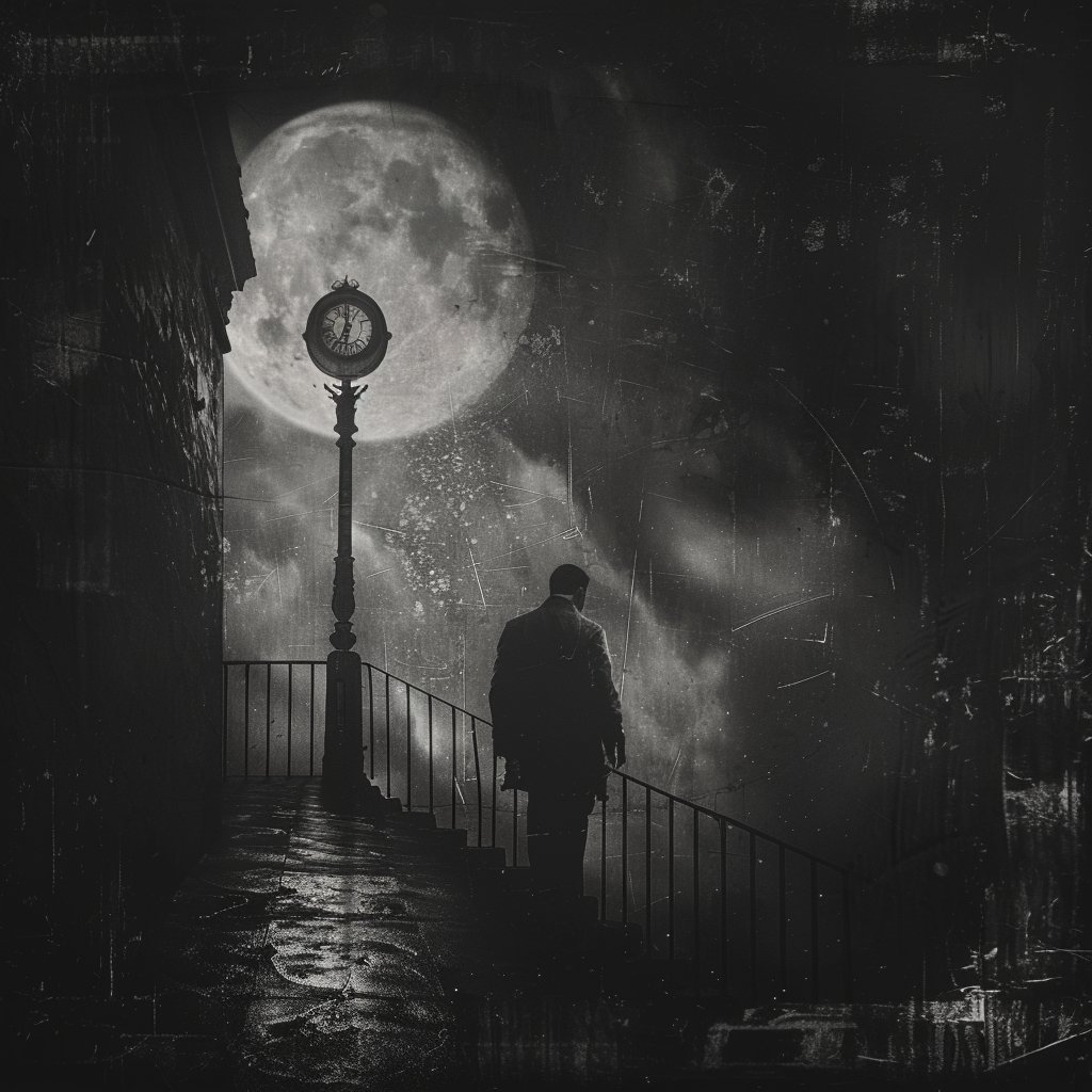 LyricAIrtist's tweet photo. On dark nights, no need to worry I'll work my time but I'll try to hurry - I’m on Nights - Richard Hawley #midjourneyV6 #midjourney #AIArtworks @RichardHawley https://t.co/tEfdjZ3ih6