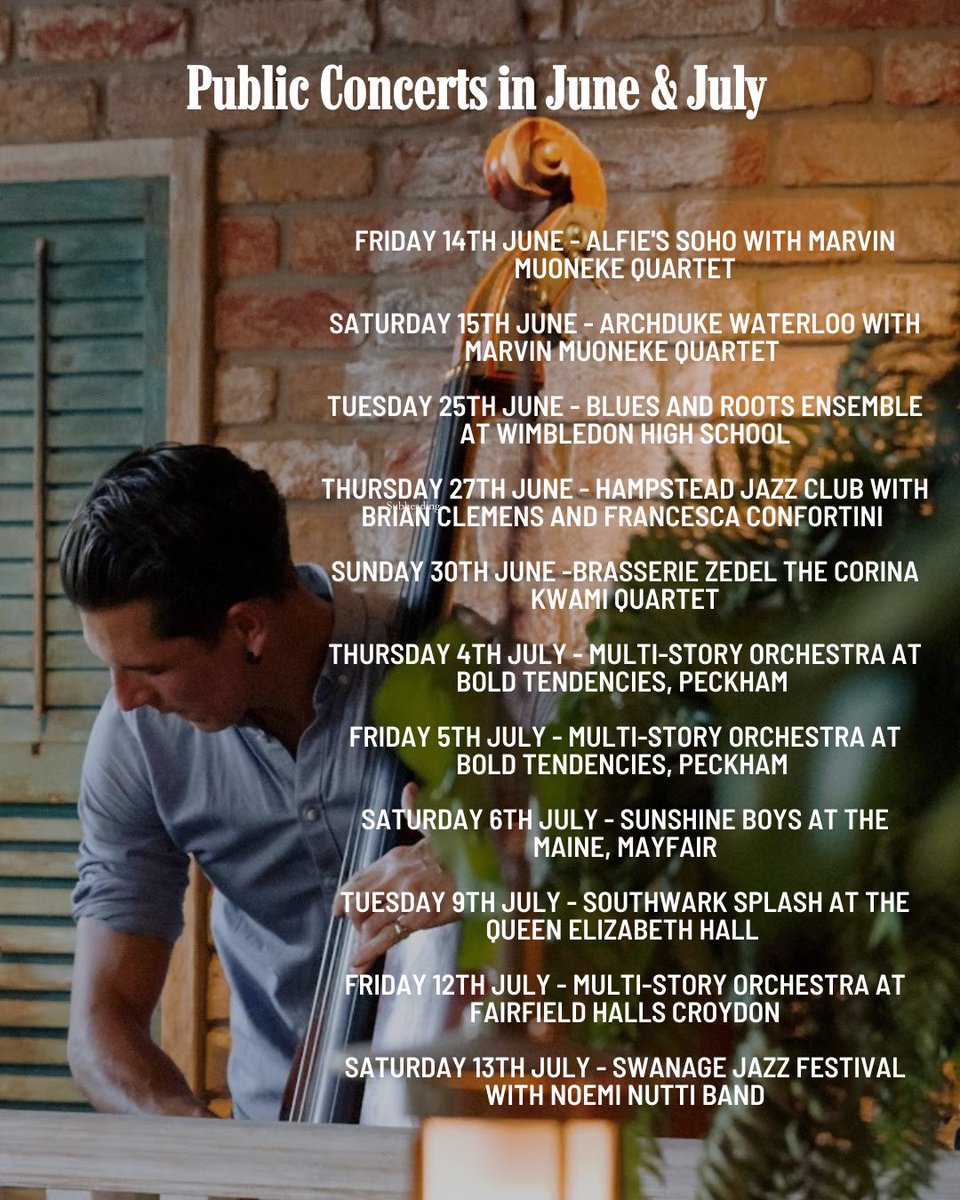 Some fun shows coming up this month and next. Excited to play on so many inspiring projects…