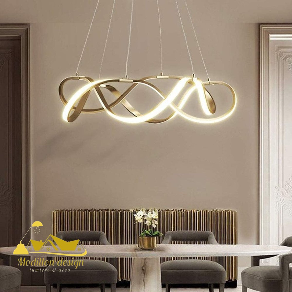 modillondesign's tweet image. Transformez votre intérieur avec le lustre #ALD8131LED de Modillon Design. Un design spiralé élégant et une lumière jaune chaleureuse pour une ambiance parfaite. Contrôle total avec dimmable et télécommande. ✨ #DécoDesign #LumièreDeLuxe #ModillonDesign