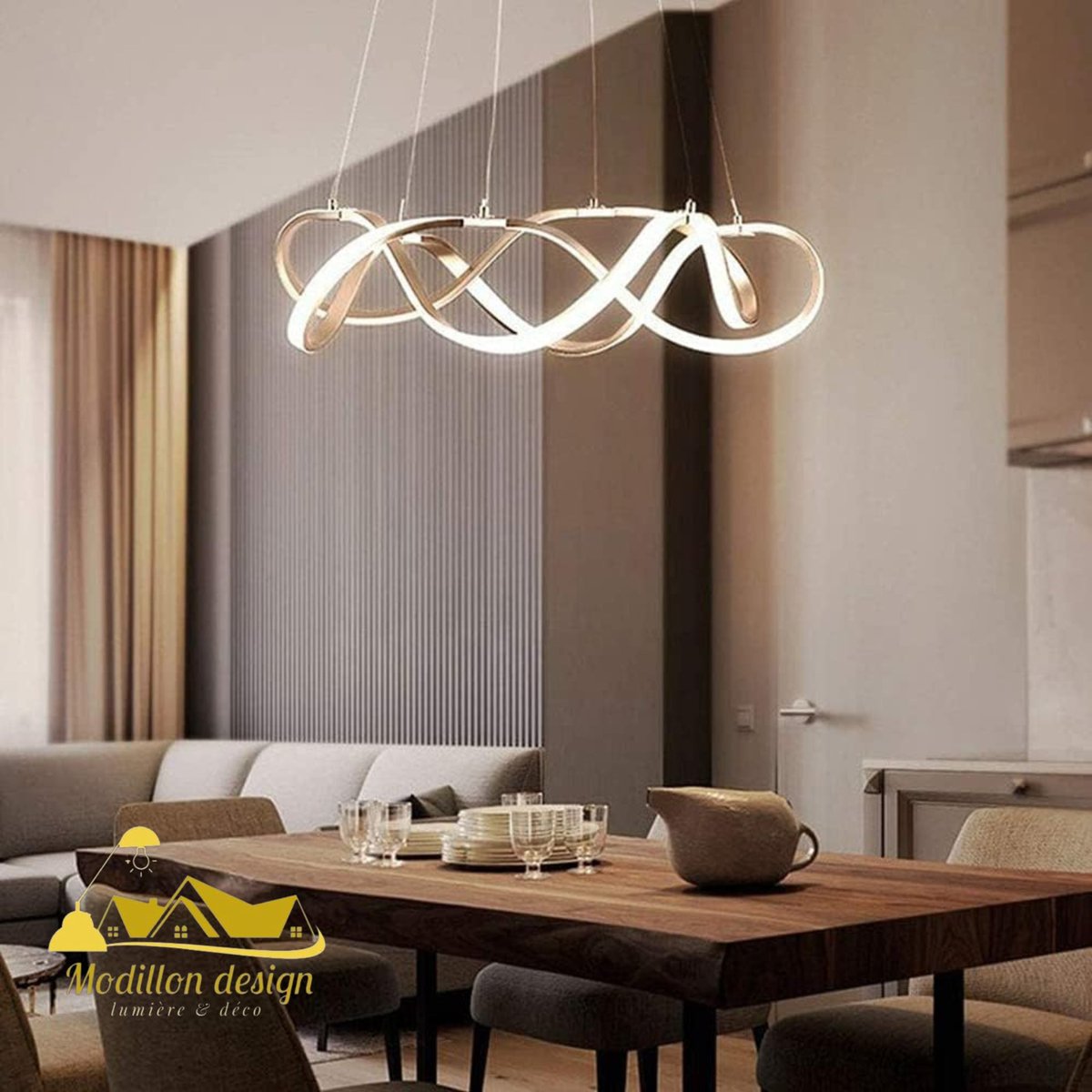 modillondesign's tweet image. Transformez votre intérieur avec le lustre #ALD8131LED de Modillon Design. Un design spiralé élégant et une lumière jaune chaleureuse pour une ambiance parfaite. Contrôle total avec dimmable et télécommande. ✨ #DécoDesign #LumièreDeLuxe #ModillonDesign
