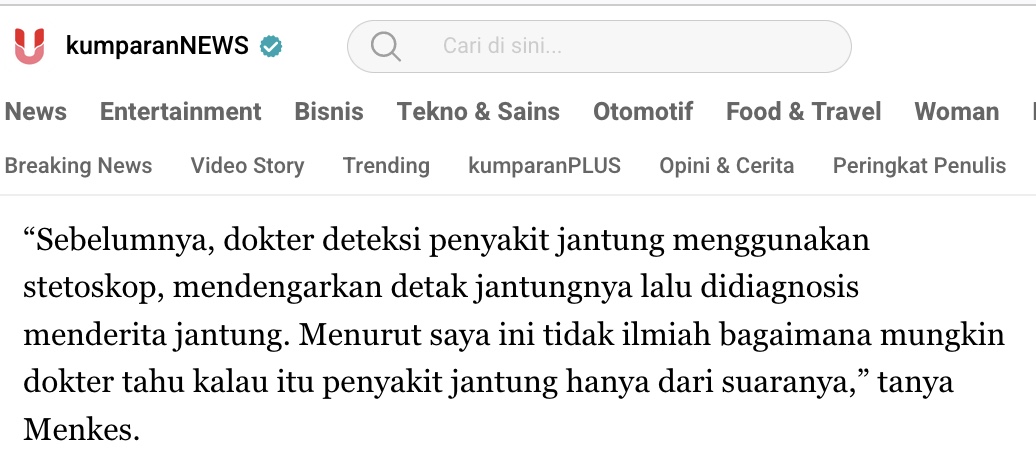 "FIKSASI PSIKOLOGIS MENKES"

DR. dr. Iqbal Mochtar MPH, MOHS,DiplCard,DOccMed,SpOk,FRSPH

Menteri Kesehatan (Menkes) tampaknya mengalami fiksasi psikologis. 2,5 tahun menjadi Menkes ternyata belum bisa ‘mendongkrak’ pemahamannya dalam melihat dunia kedokteran dan kesehatan. 

Ia