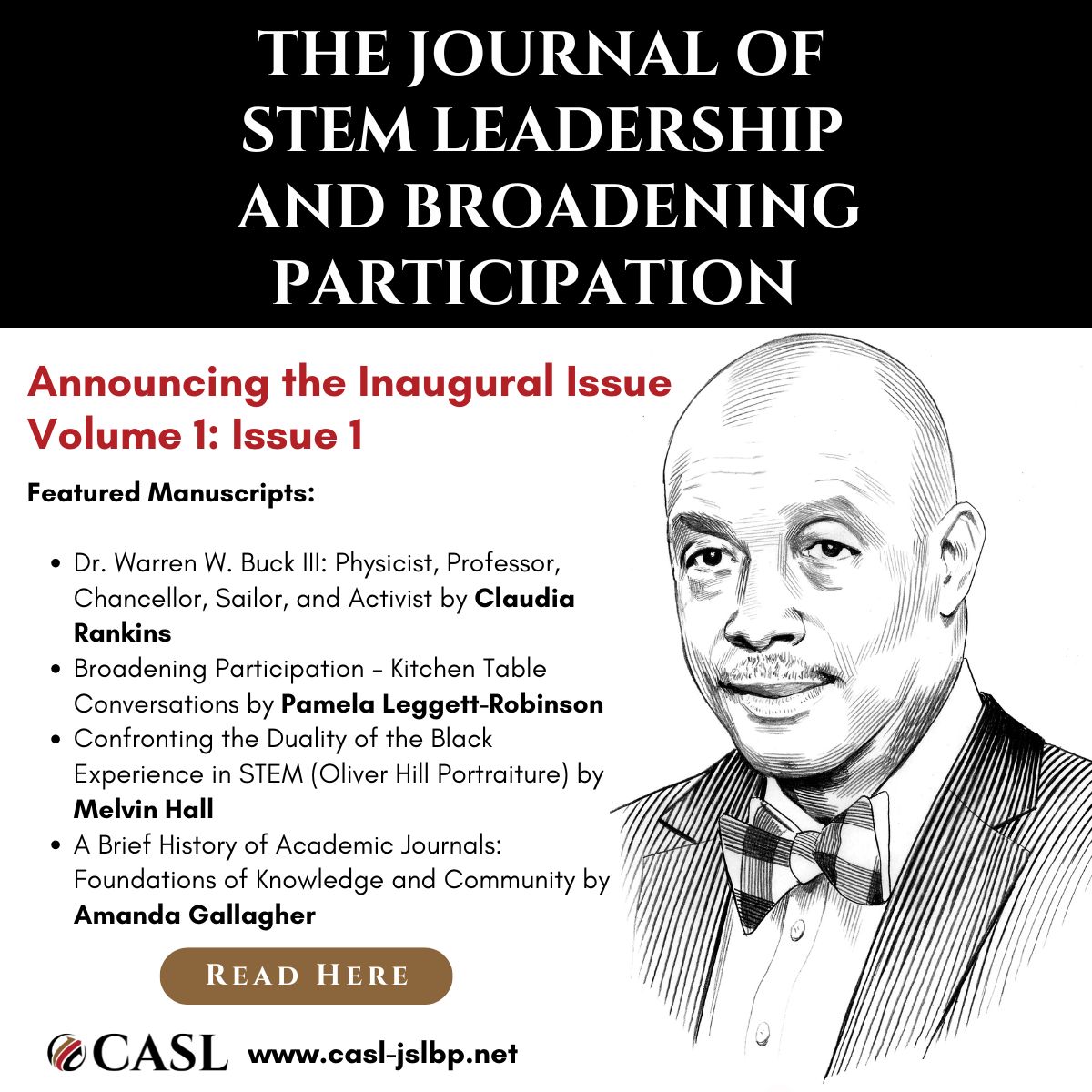 BREAKING NEWS! @CASL has launched the Journal of STEM Leadership and Broadening Participation, an open access, peer reviewed journal supported by <a href="/NSF/">U.S. National Science Foundation</a>. Read the #inaugural issue on #STEM leadership and #broadening participation practices here 👉 casl-jslbp.net