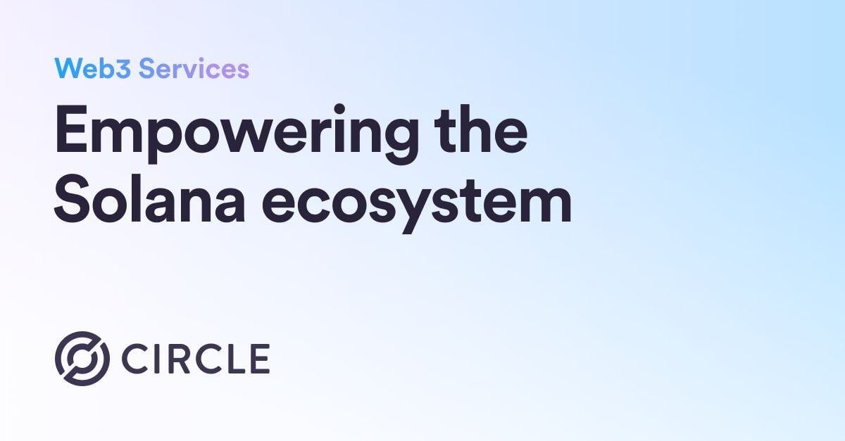 solana's tweet photo. Solana 🤝 enterprise

devs can now set up gasless experiences and build Solana apps with REST APIs using Programmable Wallets from @circle👇 https://t.co/lPqe65kbH5
