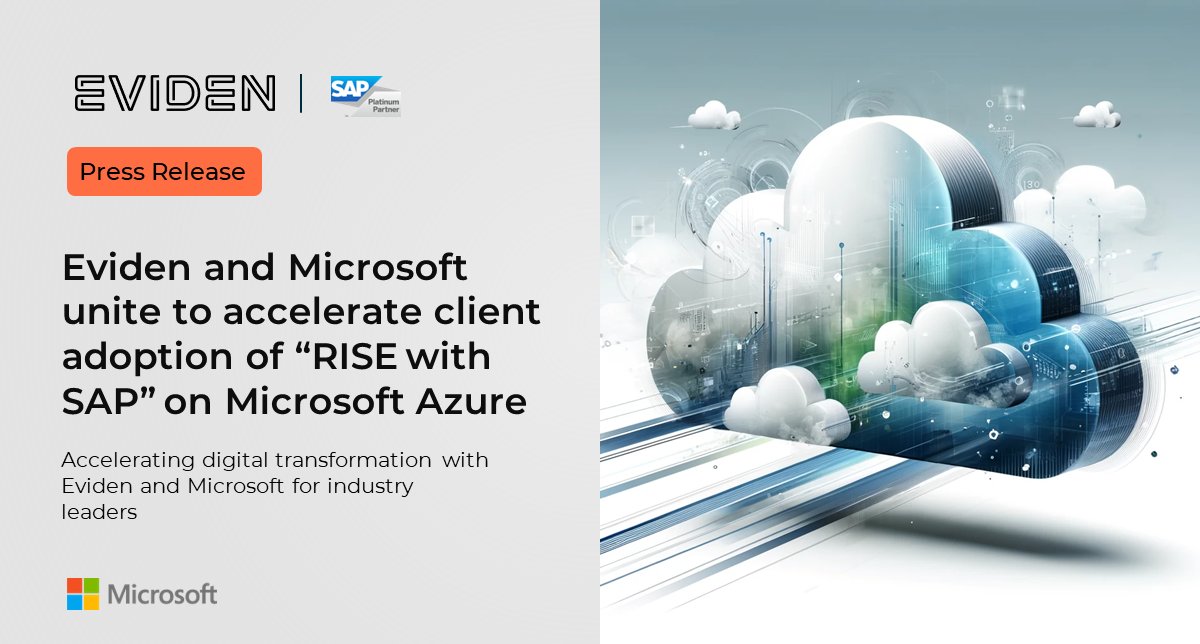 🌟 <a href="/Evidenlive/">Eviden</a> is teaming up with <a href="/Microsoft/">Microsoft</a> to accelerate "RISE with SAP" on Microsoft Azure! 🌟 
 
Meet us at <a href="/SAP/">SAP</a> Sapphire 2024 in Barcelona (June 11-13) to learn more.
 
Read the Full PR 🔗 eviden.com/insights/press…