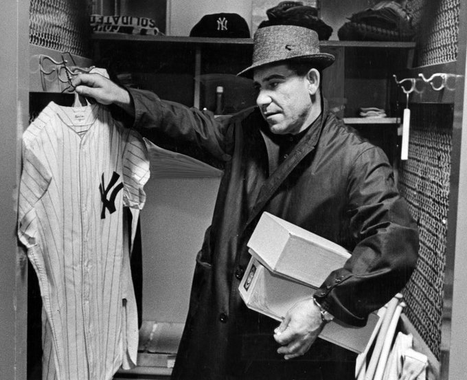 Jimfrombaseball's tweet photo. Reporter: "I understand you had an audience with the Pope."
Yogi: "No, but I saw him."
Reporter: "Did you get to talk to him?"
Yogi: "I sure did. We had a nice little chat."
Reporter: "What did he say?"
Yogi: "You know, he must read the papers a lot, because he said, 'Hello, Yogi.' "
Reporter: "And what did you say?"
Yogi: "I said, 'Hello, Pope`"
Yogi speaking of his meeting with Pope John XXIII.