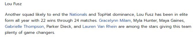 Thank you <a href="/TopDrawerSoccer/">TopDrawerSoccer</a> for highlighting our players!  

<a href="/GracieMilam22/">Gracie Milam</a> <a href="/MylaHunter36/">Myla Hunter</a> <a href="/MayaGaines11/">Maya Gaines</a> <a href="/Gabby_Thompson4/">Gabby Thompson</a> <a href="/parkerdieck/">Parker Dieck</a> @laurenvanrhein