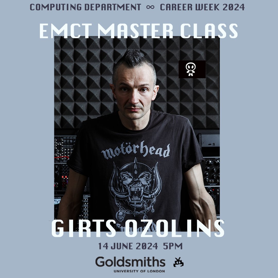 📷
EMCT Master Class is proud to present a talk by Girts Ozolins visionary founder of Erica Synths 
Friday 14 June at 5pm - ONLINE (link via pms)
Brought to you by the Computing and Music depts at @goldsmithsuol for Career Week.
#electronicmusic #emct #goldsmithsuol #careerweek