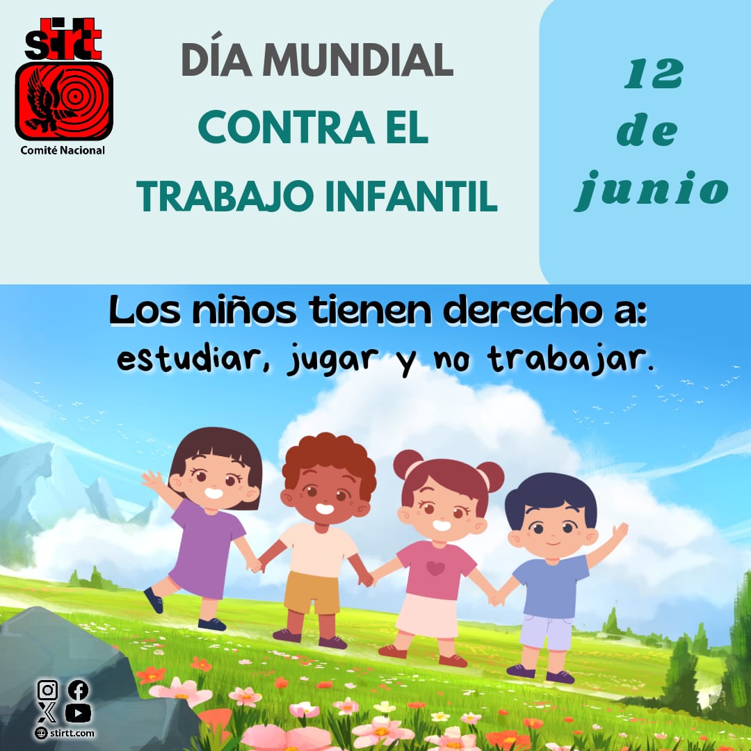 Este año se conmemora el 25 aniversario de "El Día Mundial Contra el Trabajo Infantil"; A pesar de los avances significativos en la reducción del trabajo infantil, en años recientes se ha observado un retroceso en las tendencias globales.
#STIRTT #MuchoPorHacer #NiñezFeliz