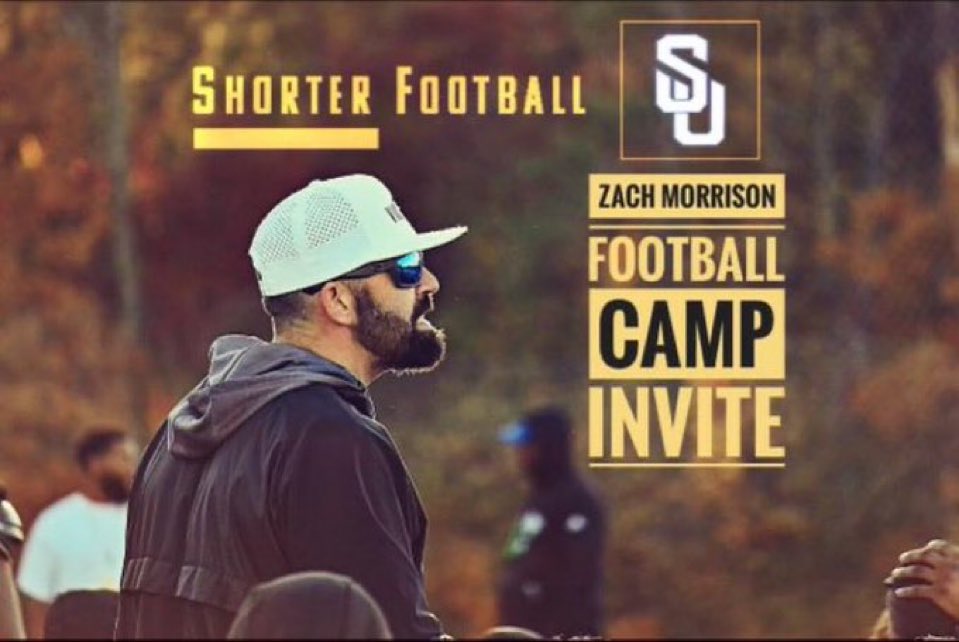 I will be attending <a href="/Shorter_FB/">Shorter Hawks Football</a> football camp today!! Thank You so much!! @zachmorrison58 <a href="/jonathan_delay/">Jonathan DeLay</a> @Coach4manSU and I’m ready to work 💙🖤