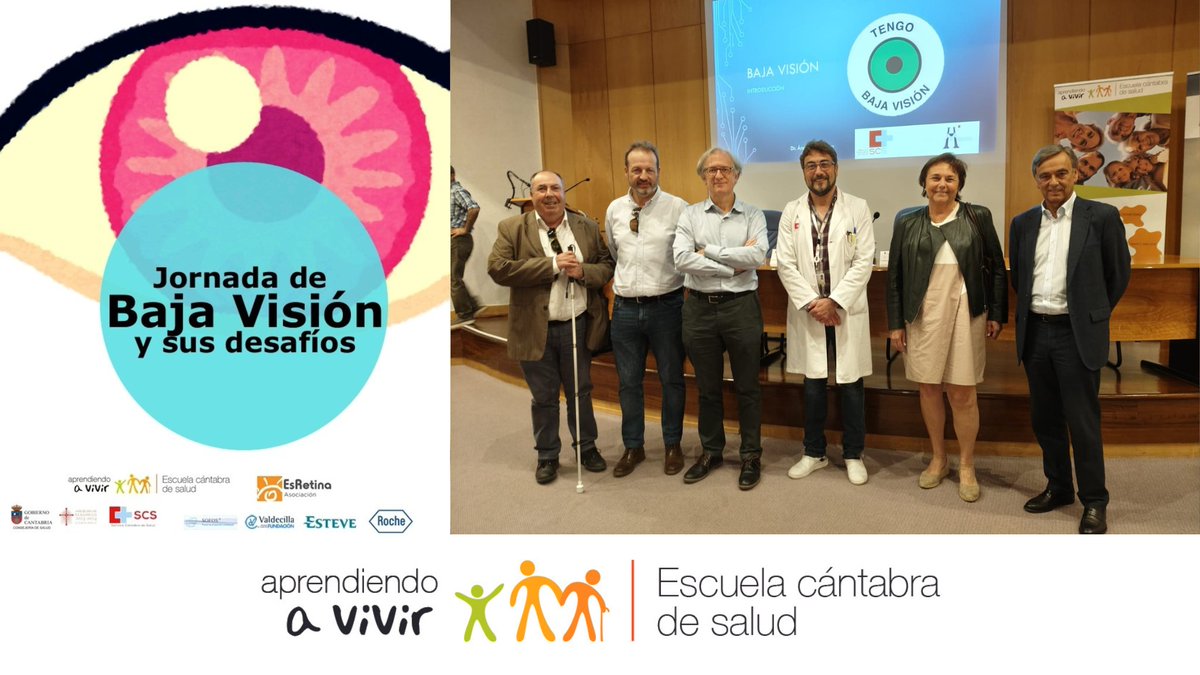 La unión de las Instituciones, el Sist Sanitario y el Tejido Asociativo, el camino necesario para abordar los desafíos de la baja visión. La Escuela Cántabra de Salud como lugar de encuentro. Gracias!!! <a href="/scsalud/">Servicio Cántabro de Salud</a> <a href="/cantabriaes/">Gobierno Cantabria</a> <a href="/fundacionMdV/">FUNDACIÓN MARQUÉS DE VALDECILLA</a> <a href="/esretina/">esretina</a>