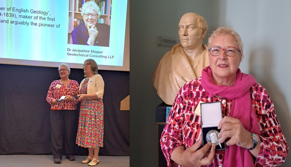 GCGLLP's tweet photo. GCG's Senior Consultant Dr Jackie Skipper today gratefully accepted the prestigious William Smith Medal at the Geological Society of London's highlight of the year, President’s Day, at Burlington House, Piccadilly London. For more information please see https://t.co/IbZ4rOm3Ul https://t.co/8xMT6886v7