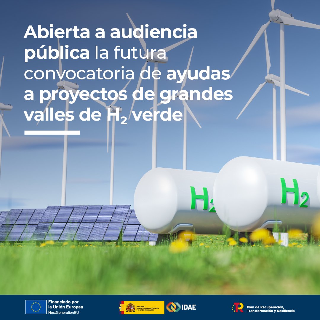 🗓️ Hasta el 21/06 permanece abierta a 𝕒𝕦𝕕𝕚𝕖𝕟𝕔𝕚𝕒 𝕡ú𝕓𝕝𝕚𝕔𝕒 la orden de bases de la futura convocatoria del programa de ayudas a la creación de 𝗴𝗿𝗮𝗻𝗱𝗲𝘀 𝘃𝗮𝗹𝗹𝗲𝘀 o 𝗰𝗹ú𝘀𝘁𝗲𝗿𝗲𝘀 de 𝗵𝗶𝗱𝗿ó𝗴𝗲𝗻𝗼 𝘃𝗲𝗿𝗱𝗲

Alegaciones → ow.ly/TpW050SheOf